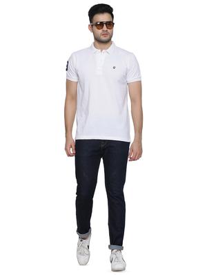 white solid polo t-shirt - 16729991 - Standard Image - 4