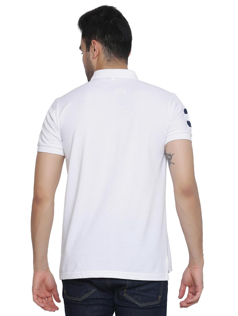 white solid polo t-shirt - 16729991 - Zoom Image - 3