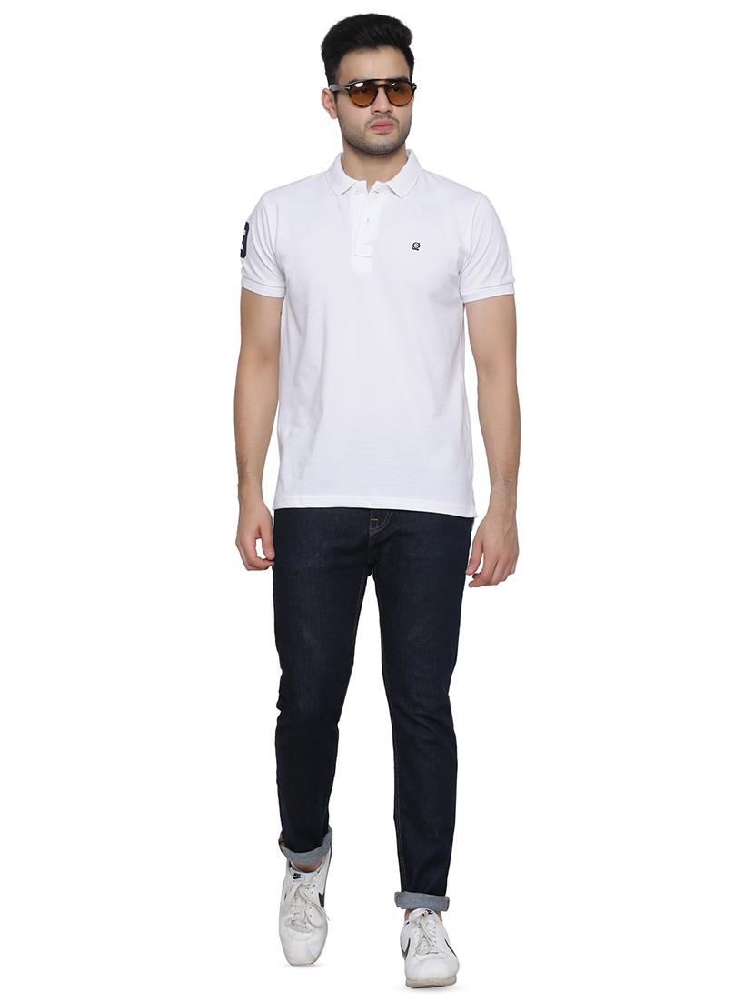 white solid polo t-shirt - 16729991 - Zoom Image - 4