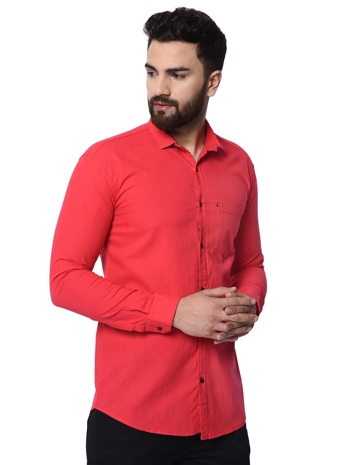 red solid casual shirt - 16730097 - Zoom Image - 2