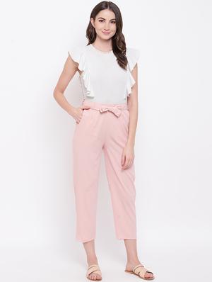 tie up waist chinos trouser - 16730425 - Standard Image - 4