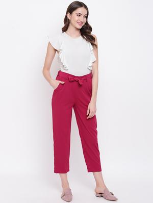 tie up waist chinos trouser - 16730567 - Standard Image - 4