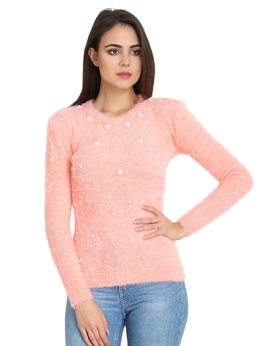 round neck embellished pullover - 16730827 - Zoom Image - 1
