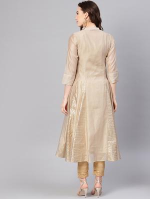 pastel chanderi anarkali kurta - 16730994 - Standard Image - 3