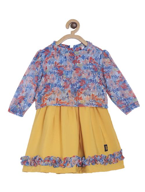 yellow cotton floral frock - 16731035 - Standard Image - 1