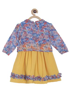 yellow cotton floral frock - 16731035 - Standard Image - 2