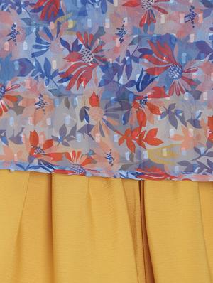 yellow cotton floral frock - 16731035 - Standard Image - 3