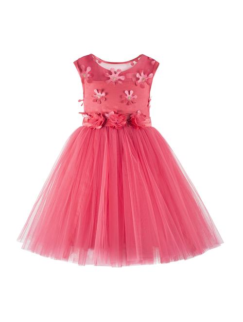 gathered floral applique frock - 16731076 - Standard Image - 1