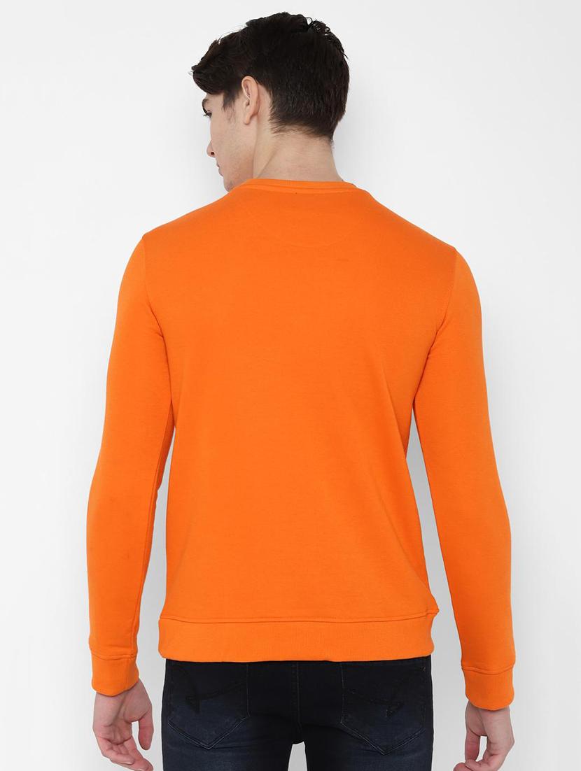 orange typographic chest print sweatshirt - 16732730 - Zoom Image - 2