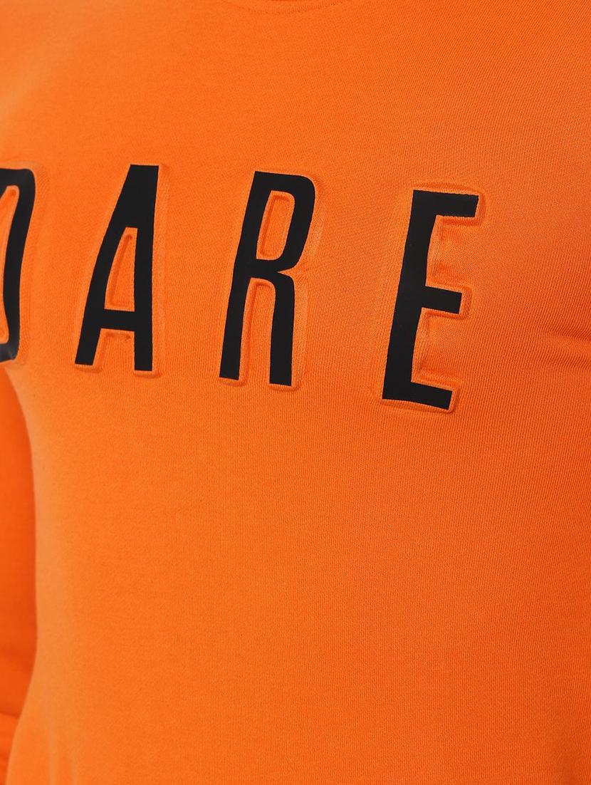 orange typographic chest print sweatshirt - 16732730 - Zoom Image - 4