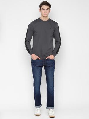 grey solid taped sweatshirt - 16732786 - Standard Image - 3