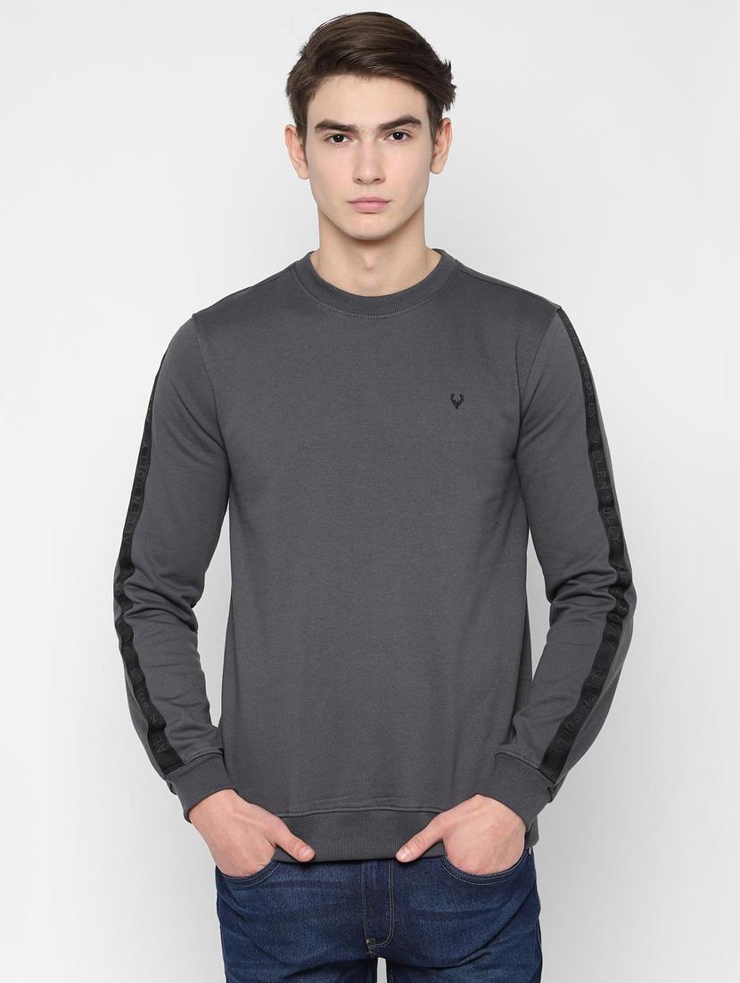 grey solid taped sweatshirt - 16732786 - Zoom Image - 1