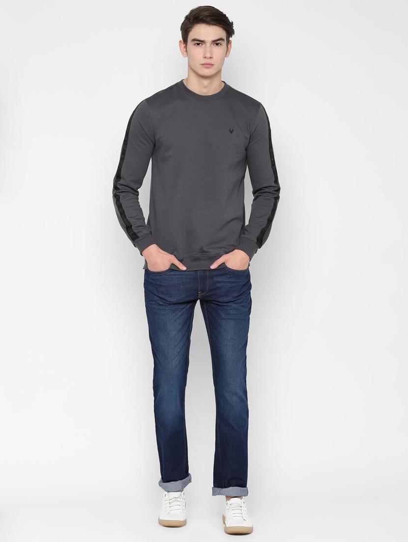 grey solid taped sweatshirt - 16732786 - Zoom Image - 3