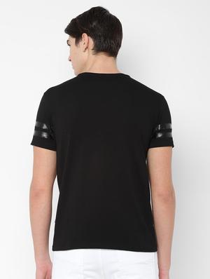 black typographic chest printed t-shirt - 16733493 - Standard Image - 2