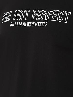 black typographic chest printed t-shirt - 16733493 - Standard Image - 4
