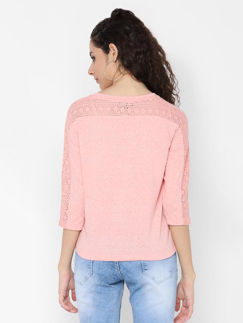mesh panel round neck top - 16733749 - Zoom Image - 2