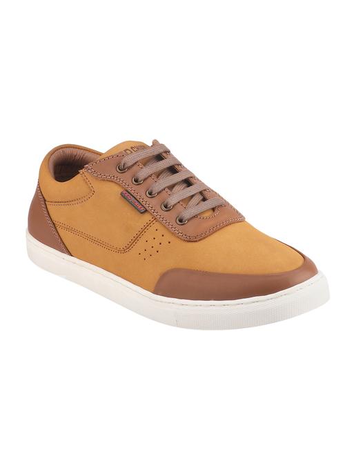 brown leather lace up sneakers - 16734134 - Standard Image - 1