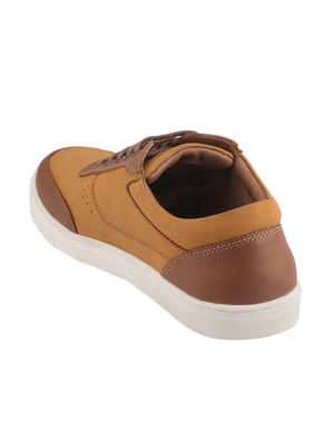 brown leather lace up sneakers - 16734134 - Standard Image - 3