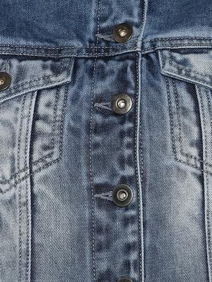 frayed hem denim jacket - 16734550 - Standard Image - 6