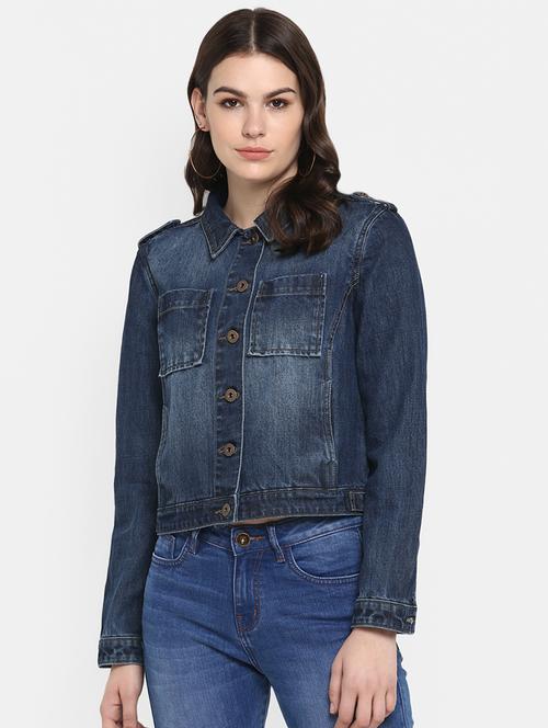 stone washed denim jacket - 16734557 - Standard Image - 1