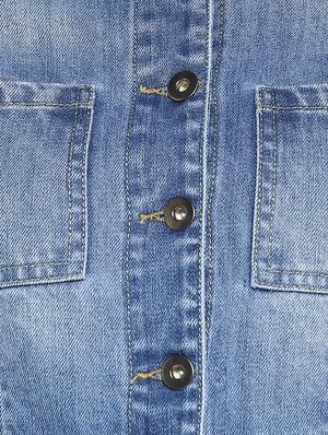 stone washed cropped denim jacket - 16734562 - Standard Image - 6