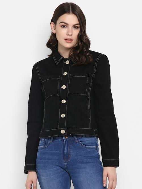 long sleeved denim jacket - 16734574 - Standard Image - 1