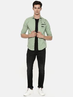 green printed casual shirt - 16734700 - Standard Image - 4