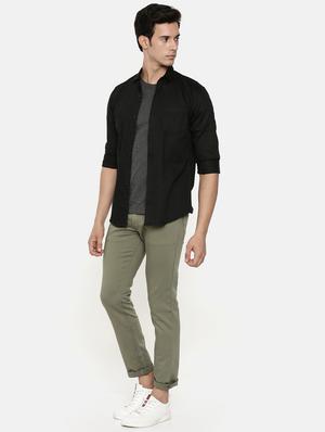 black solid casual shirt - 16734701 - Standard Image - 4