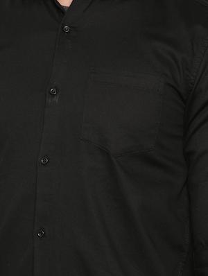 black solid casual shirt - 16734701 - Standard Image - 5