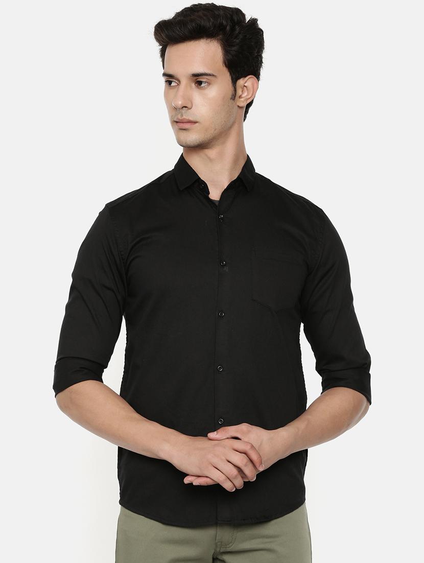 black solid casual shirt - 16734701 - Zoom Image - 1