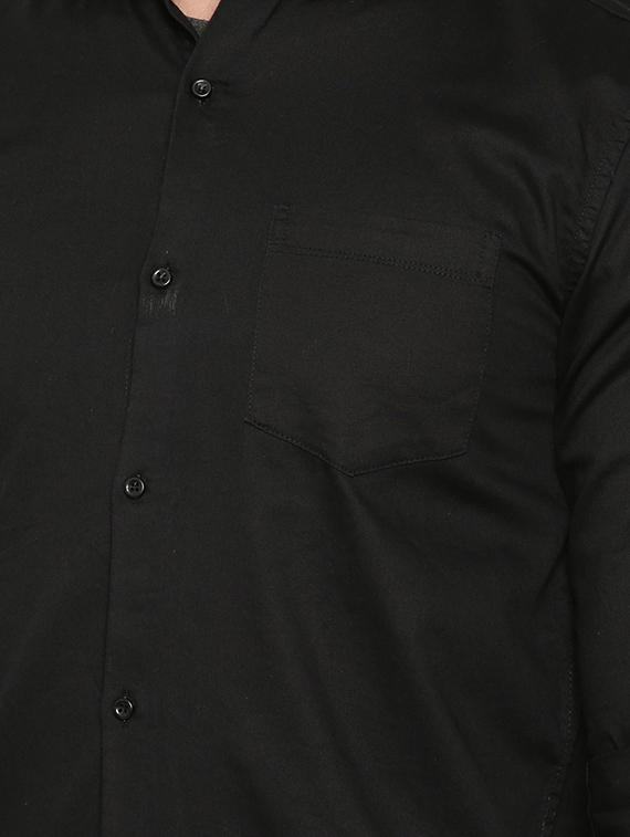 black solid casual shirt - 16734701 - Zoom Image - 5