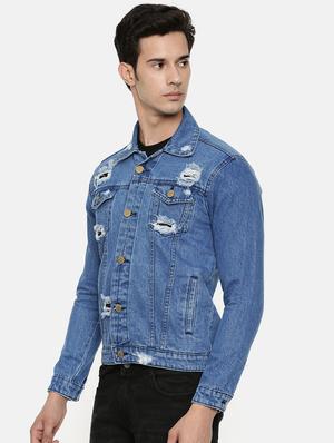 blue ripped denim jacket - 16734702 - Standard Image - 2