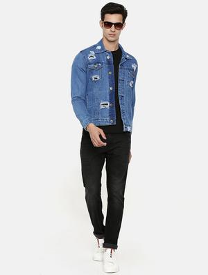 blue ripped denim jacket - 16734702 - Standard Image - 4
