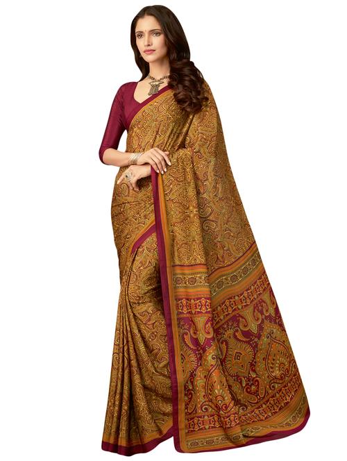 paisley printed saree with blouse - 16734796 - Standard Image - 1
