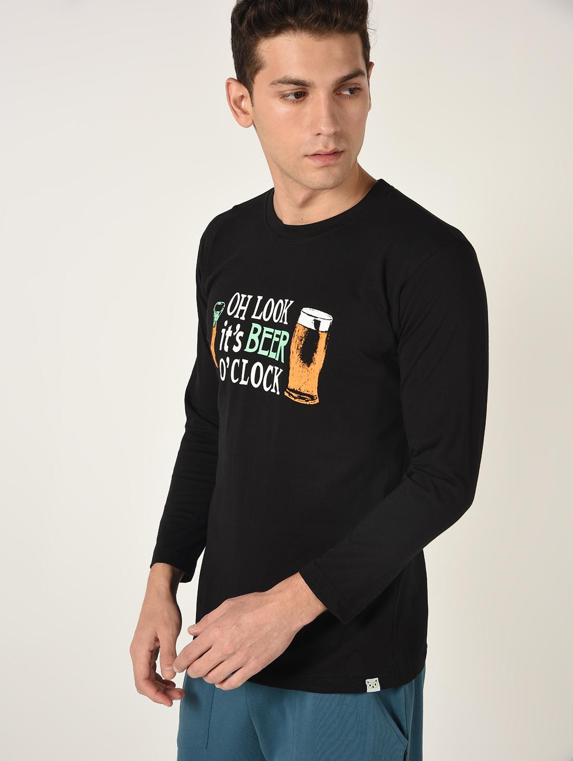 black typographic chest print t-shirt - 16735118 - Zoom Image - 1