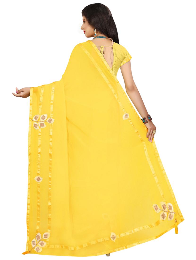 solid tassels saree with blouse - 16735183 - Zoom Image - 2