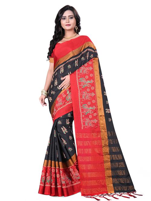 conversational woven saree with blouse - 16735184 - Standard Image - 1