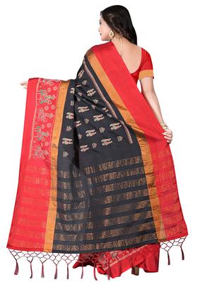 conversational woven saree with blouse - 16735184 - Standard Image - 2