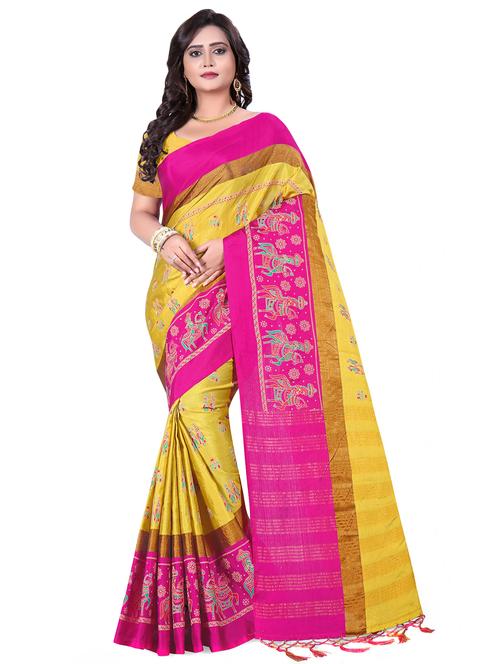 conversational woven saree with blouse - 16735185 - Standard Image - 1