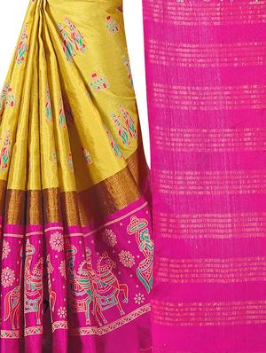 conversational woven saree with blouse - 16735185 - Standard Image - 3