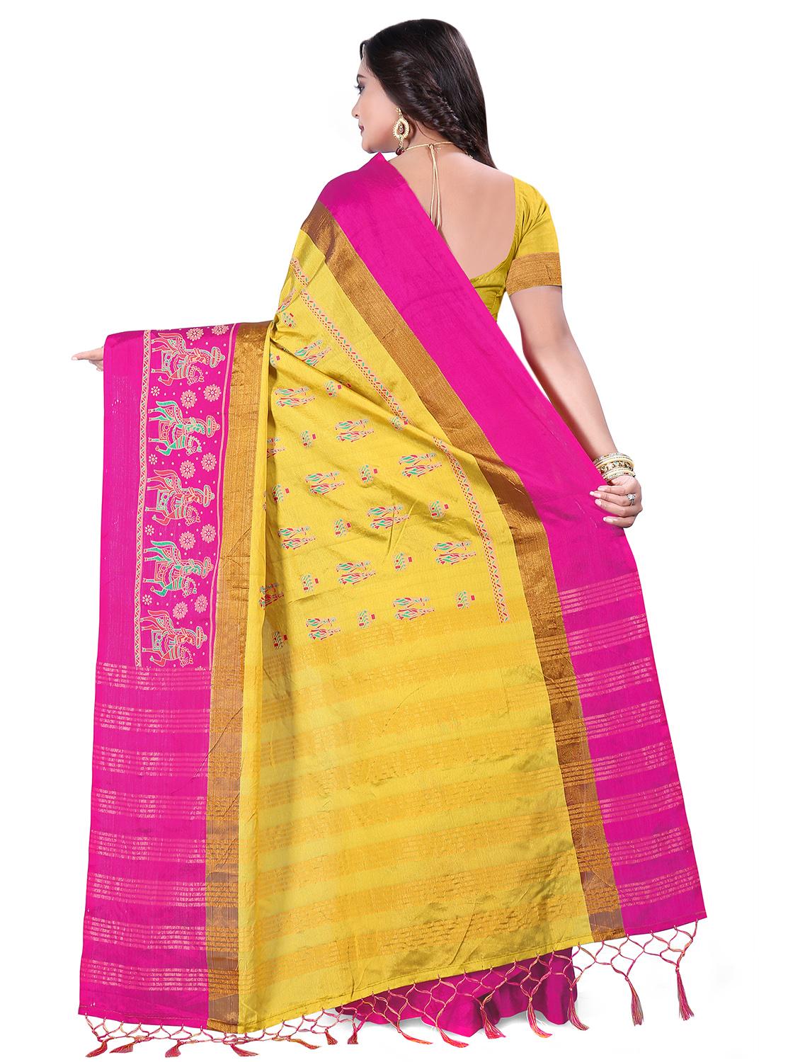 conversational woven saree with blouse - 16735185 - Zoom Image - 2