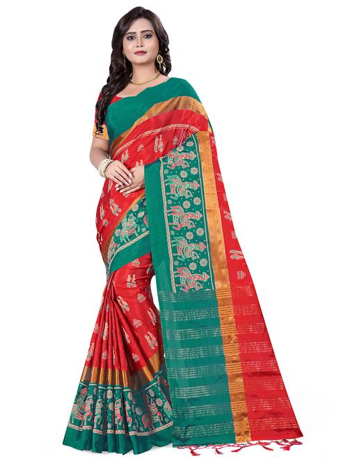 conversational woven saree with blouse - 16735186 - Standard Image - 1