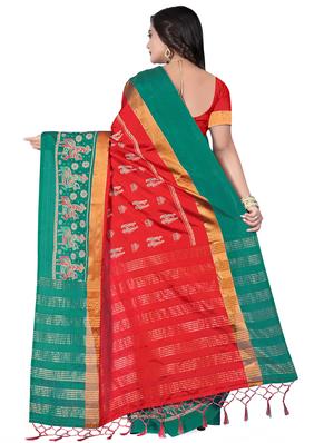 conversational woven saree with blouse - 16735186 - Standard Image - 2
