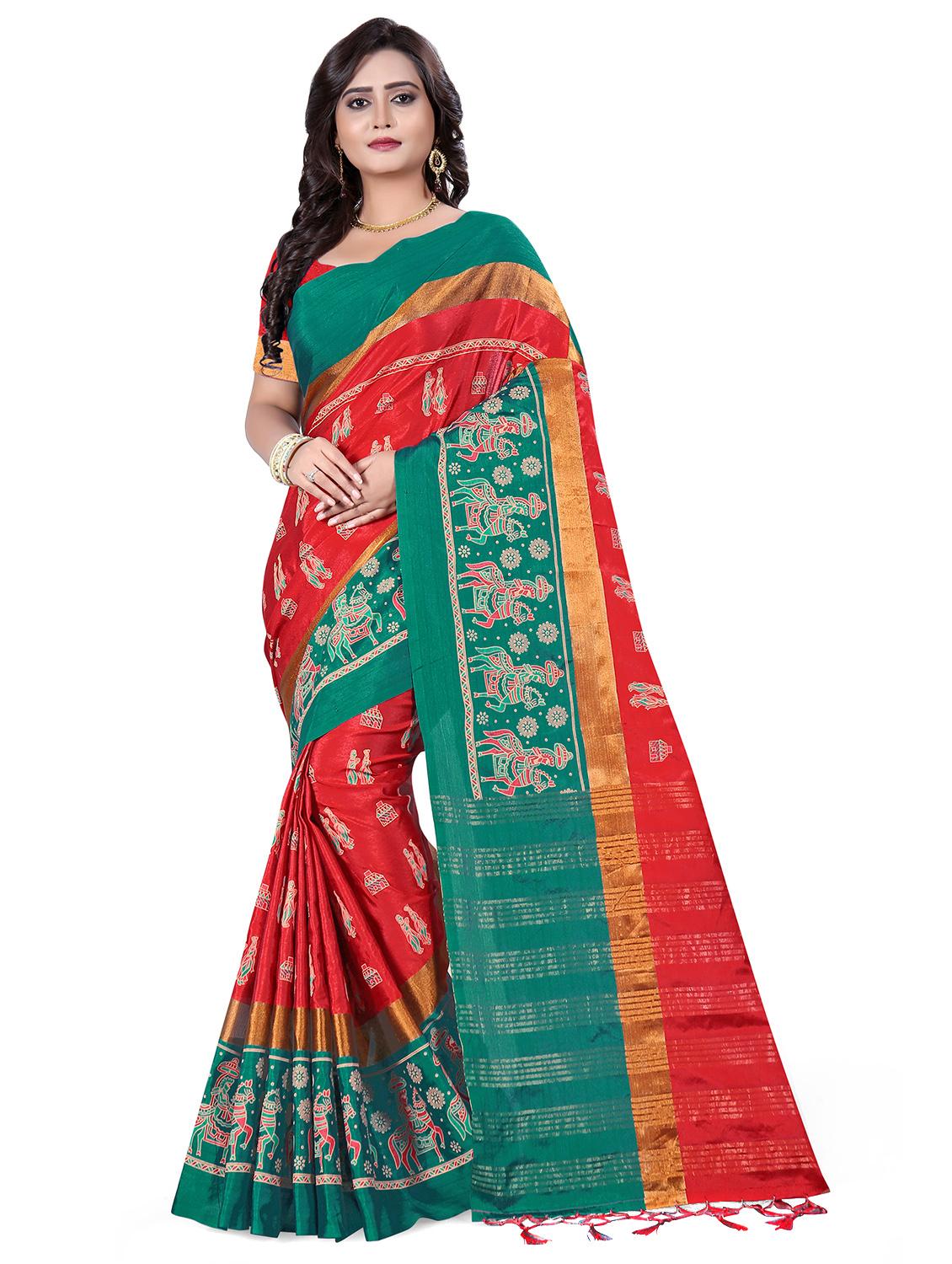 conversational woven saree with blouse - 16735186 - Zoom Image - 1