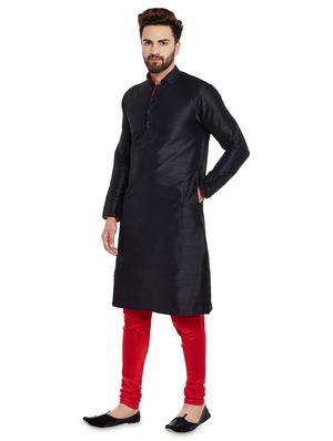 black solid kurta pyjama set - 16735231 - Standard Image - 2