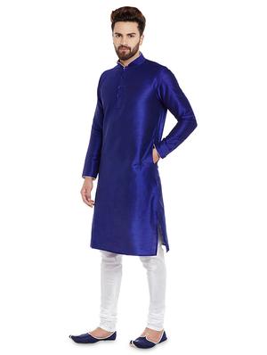 blue solid kurta pyjama set - 16735232 - Standard Image - 2