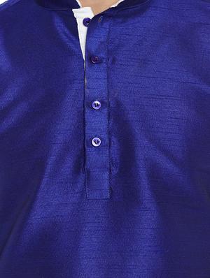 blue solid kurta pyjama set - 16735232 - Standard Image - 4