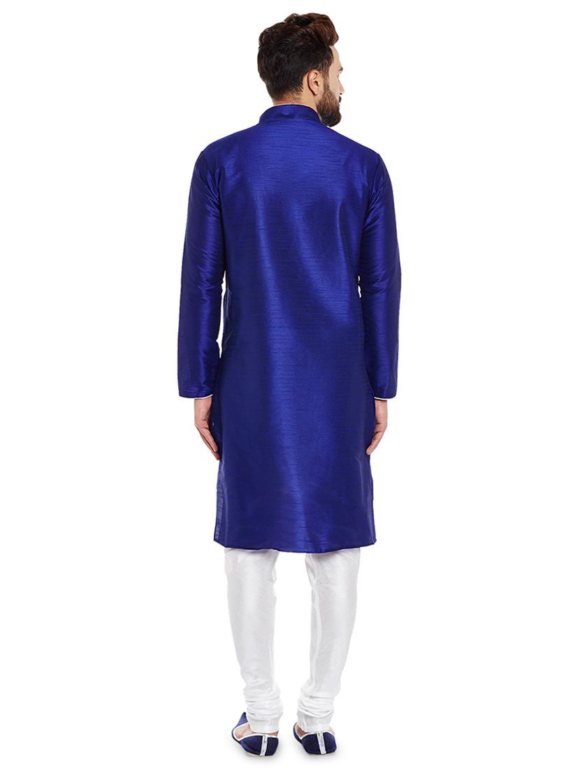blue solid kurta pyjama set - 16735232 - Zoom Image - 3