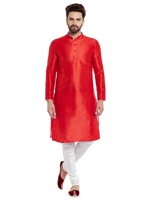 red solid kurta pyjama set - 16735234 - Standard Image - 1