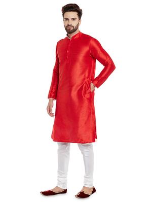 red solid kurta pyjama set - 16735234 - Standard Image - 2
